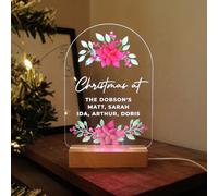 Personalised Message Poinsettia LED Christmas Ornament