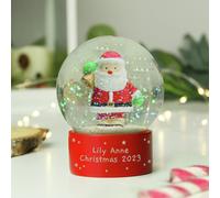 Personalised Message Red Santa Christmas Snow Globe