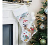 Personalised Message Reindeer Xmas Stocking
