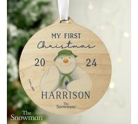 Personalised Message Snowman First Christmas Tree Decoration