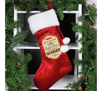 Personalised Message Special Delivery Red Christmas Stocking