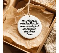 Personalised Message Sticker for Christmas Baubles - Custom Vinyl Decal for Xmas Tree Decoration, DIY Gifts, Memorial, Over 40 Colours, 120 Character Message