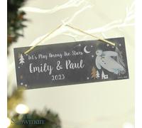 Personalised Message The Snowman Christmas Slate Plaque