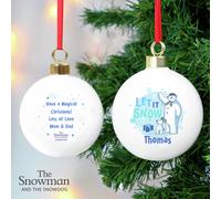 Personalised Message The Snowman & Snowdog Christmas Bauble