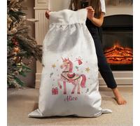 Personalised Message Unicorn Christmas Luxury Sack