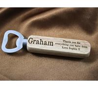 Personalised Message with Name Engraved Wooden Bottle Opener