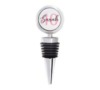 Personalised Metal Bottle Stopper Gift | 18th, 21st, 30th, 40th, 50th, 60th 70th, 80th Birthday Wine Stopper | Custom Printed with Name & Birthday Age - Colour Options Blue, Pink or Purple