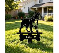 Personalised Metal Bulldog Memorial Stake, Dog Loss Gift, Yard Decor | Memorial Plaques for Outdoors, Dog Memorial Gifts for Loss of Dog, Garden Decor, Grave Decorations for Cemetery, Grave Marker