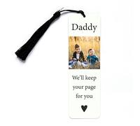 Personalised Metal Daddy Bookmark, Custom Photo Keep Your Page Marker Gift