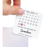 Personalised Metal Fridge Magnet Gift | The Day You Became My Grandma Magnet with Date & Love From Message