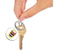 Personalised Metal Keyring - Heraldic Surname Design - Round 3cm Full Colour Print - Gift for Him or Her