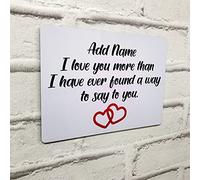 Personalised Metal Love Sign- Customised Printed Wall Art Plaque A4 Linked Hearts Love Poem