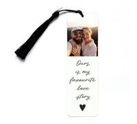Personalised Metal Photo Bookmark Gift, Custom Our Love Story Page Marker | Handmade in the UK | Gift for Husband, Wife, Boyfriend, Girlfriend | Birthday, Anniversary, Christmas, Valentine's Day