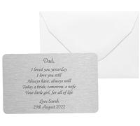 Personalised Metal Wallet Card, Custom Father of the Bride Keepsake Gift