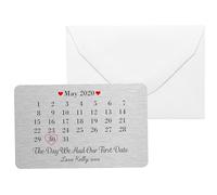 Personalised Metal Wallet Card, Custom Our First Date Keepsake Gift