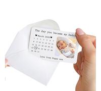 Personalised Metal Wallet Card Gift | Day You Became My Daddy Wallet Insert | Custom Photo, Date & From Message