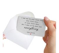 Personalised Metal Wallet Card Gift | I May Not Be Your First Love Keepsake with Custom Love From Name