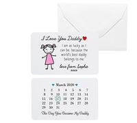 Personalised Metal Wallet Card Gift | The Day You Became My Daddy from Daughter Keepsake | Custom Printed with Date & Love from Message