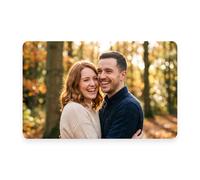 Personalised Metal Wallet Card with Photo, Double Sided Aluminium Keepsake | Your own message on the back, or upload a picture of handwriting; a gift for a husband, wife, dad or mum, or a memorial