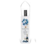 Personalised Milestone Birthday Gift Bag For Bottle of Wine Champagne Spirits Blue Balloons Design 18th 21st 30th 40th 50th 60th 65th 70th 80th 90th Daughter Son Mum Dad