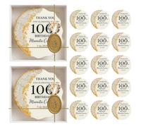 Personalised Milestone Birthday Party Favours, 50th 60th 70th 80th 90th 100th Birthday Gift, Custom Epoxy Magnet with Gift Box, Adult Birthday Keepsake (10 pcs Boxed)