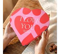 Personalised Milka gift box - Personalise the Chocolate gift box with the Name and Message of your choice, Chocolate hearts with a hazelnut-nougat creme filling (Milka heart)