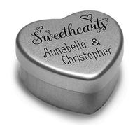 Personalised Mini Heart Shaped Tin for Weddings and Special Occasions Gift for Bride and Groom Romantic Keepsake for Sweethearts. (Sweethearts)