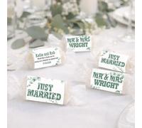 Personalised Mini Love Hearts Favours - Just Married Wedding Table Favours for Guests Sweets Suitable for Vegetarians Vegans and Halal (50 Rolls)