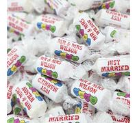 Personalised Mini Love Hearts Favours - Just Married Wedding Table Favours for Guests Sweets Suitable for Vegetarians Vegans and Halal - 90 Rolls