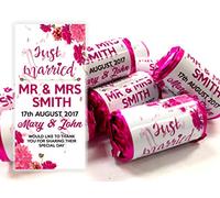 Personalised Mini Love Hearts Wedding Favours Just Married for Guests Gift Thank You Table Favours. Each roll Contains 7 Individual Sweets Suitable for Vegetarians (150)