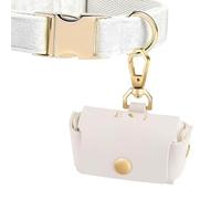 Personalised Mini Wedding Ring Box for Proposing, Leather Wedding Ring Box Holder for Pet, Personalised Ring Bearer Dog Wedding Ring Pouch Gift for Newlyweds Couple(White)