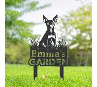 Personalised Miniature Pinscher Dog Metal Garden Sign, Dog Memorial Plaque, Pet Tombstones for Grave, Dog Remembrance Gifts, Pet Name Plaque, Custom Yard Sign With Stake, Outdoor Garden Decor