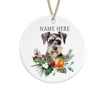 Personalised Miniature Schnauzer Ceramic, Christmas Tree Bauble Decoration