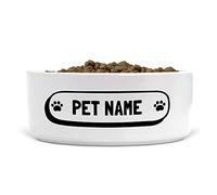 Personalised Minimal Dog Tag Ceramic Pet Bowl - Suitable for Food and Water - Dishwasher Proof - Large Bowl