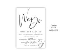 Personalised Minimalist Black & White Wedding Invitation Cards - Customisable Elegant Prints for Your Special Day, Free Envelopes (30 Cards 5" x 7")