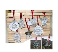 Personalised Mirror Christmas Tree Decoration Engraved Name Bauble Snowflakes (Star 10cm, Mirror Acrylic 5mm)