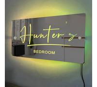 Personalised Mirror LED Light Up Mirror Neon Light Up Name Sign Personalised Birthday Christmas Gifts Custom Name Sign Wall Decoration for Living Room Bedroom Home Decor(Large)