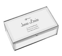 Personalised Mirrored Jewellery Box for Women - Swirls and Hearts Design Perfect Birthday Gifts Engraved with Name or Message and Any Custom Text