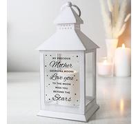 Personalised 'Miss You Beyond The Stars' White Lantern, Grave Marker, Memorial gift, In Memory, Candle, Remembrance, White Lantern, Lamp