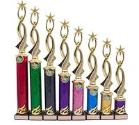 Personalised Modern Gold Dance Dancing Gymnastics Column Trophy Award Engraved With Any Text (42cm)