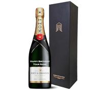 Personalised Moet & Chandon Brut Imperial Happy Birthday Engraved Champagne Gift Set 75cl | Personalised Luxury Champagne Gift Box | Birthday Gift for Him or Her | French Brut Champagne Gift Hamper