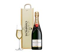 Personalised Moet & Chandon Champagne Gift Set 75cl in Wooden Presentation Gift Box - Sparkling Wine and Prosecco Gifts for Women, Gift Hamper, Thank You Hamper, Birthday Christmas Anniversary Present
