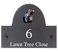 Personalised Mole Wildlife Animal Motif Arch Top Slate Sign - 25x20cm
