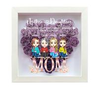 Personalised Mom Flower Shadow Box Custom Name Portrait From The Start Best Friends Forever From The Heart Memory Frame Gift For Mum Wife From Daughter Son Husband Mothers Day (style 20)