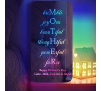 Personalised Mom Mirror Light Personalised Name LED Mirror for Bedroom Wall Custom Mother’s Day Night Light 12 Colors Changing Lamp with Engraved Love Message Gifts for Mom Grandma Birthday Christmas