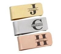 Personalised Money Clip Laser Engraved Name Logo Wallet for Cash Bank Card Man Decoration Birthday Christmas Wedding Groomsman