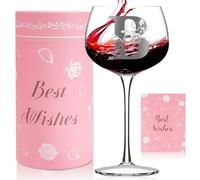 Personalised Monogram Gifts for Women,Customized Initial Wine Glass,Birthday Gifts for Her, Personalised Gin Glass,Birthday Christmas Gifts for Her Friend Mom Wife Sister, 16oz Red Wine Glasses (B)