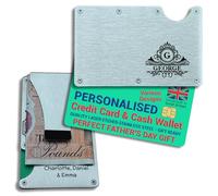 Personalised Monogrammed Stainless Steel RFID Blocking Wallet - Etched Father's Day Gift for Dads, Grandads & Step-dads with a Single Initial - A Classic, Timeless & Durable Keepsake (Elegant Style)