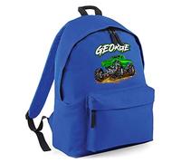 Personalised Monster Truck Backpack, Boys Back to School Gifts, Custom Bags for Kids Who Loves Big Trucks, Primary and Nursery Child Back Pack, Boys and Girls, One Size, Royal