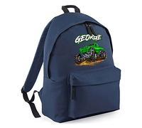 Personalised Monster Truck Backpack, Boys Back to School Gifts, Custom Bags for Kids Who Loves Big Trucks, Primary and Nursery Child Back Pack, Boys and Girls, One Size, Navy